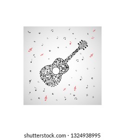 Guitar design by music notes vector illustration design.