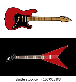 guitar design logo icon vector