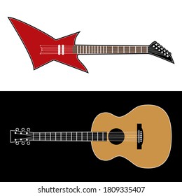 guitar design logo icon vector