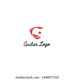 guitar design logo template - vector image