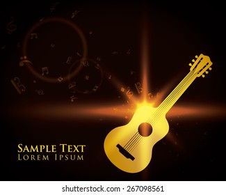 Guitar design over black background, vector illustration.