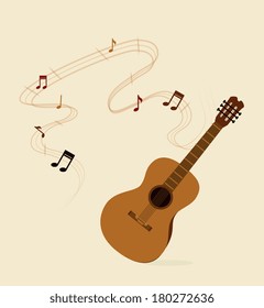 guitar design over white background vector illustration