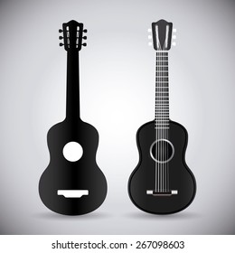 Guitar design over white background, vector illustration.