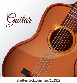 Guitar design over white background, vector illustration.