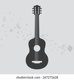 Guitar design over white background, vector illustration.