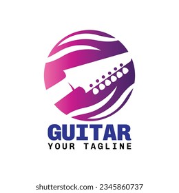 guitar design template for store or brand vector style