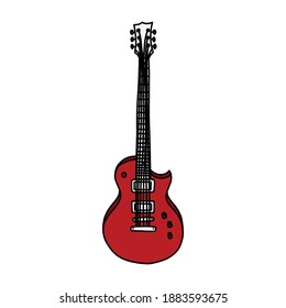 guitar doodle icon, vector illustration