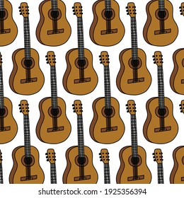 guitar doodle pattern, vector illustration