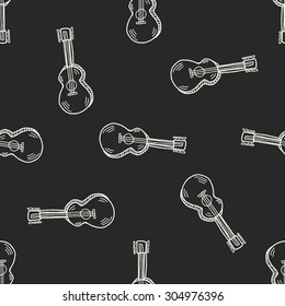 guitar doodle seamless pattern background