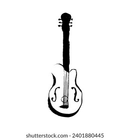 Guitar doodle sketch vector illustration