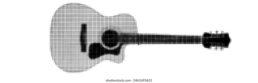 Guitar dots, pop art style poster illustration transparent