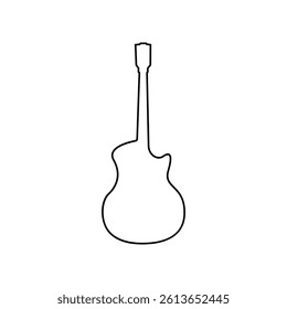 Guitar drawn in outline. Vector