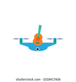 Guitar Drone Logo Icon Design