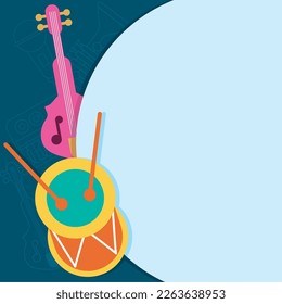 guitar and drum in frame poster