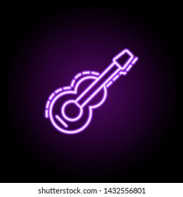 Guitar dusk style neon icon. Elements of birthday set. Simple icon for websites, web design, mobile app, info graphics