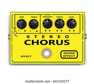 Guitar effect chorus pedal isolated background-vector design.