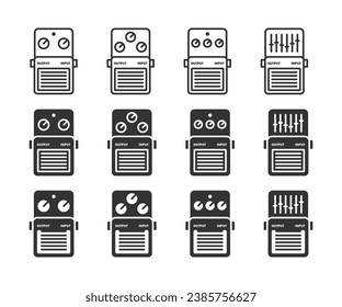 Guitar effect icon set. Vector illustration.