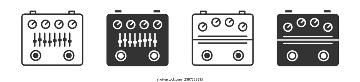 Guitar effect icon set. Vector illustration.