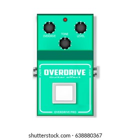 Guitar effect Overdrive pedal isolated background.vector-illustration.