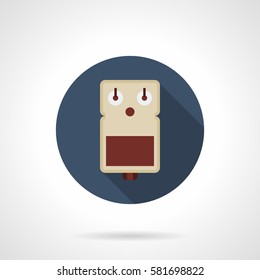 Guitar effect pedal. Round flat color style icon