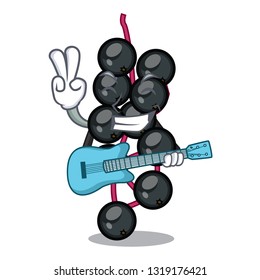 With guitar elderberry in the shape of mascot