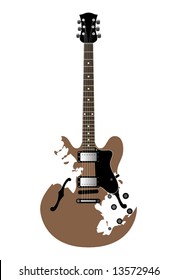 guitar electric with a decorative ornament