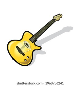 Guitar electric icon. Flat design isolated on a white background in EPS10
