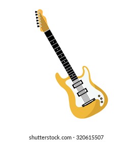 Guitar electric icon. Flat design.