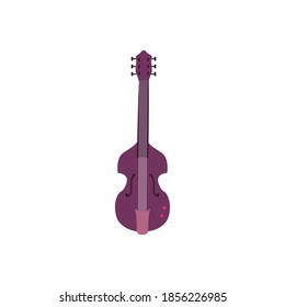 guitar electric instrument with ornament flat style icon design, Music sound melody song musical art and composition theme Vector illustration