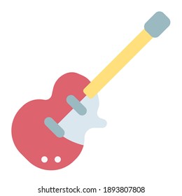 guitarra eléctrica con color suave y estilo plano
