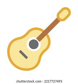 Guitar emoji icon flat vector isolated on white background