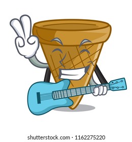 With guitar empty wafer cone for ice cream character