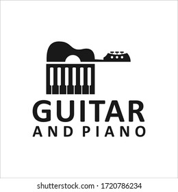 guitar end piano vector logo design graphic abstract