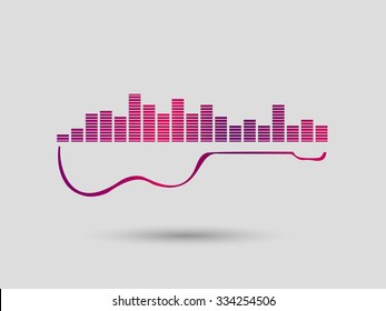 The guitar equalizer concept logo