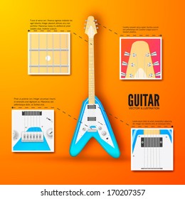 guitar equipment background concept. Vector illustration