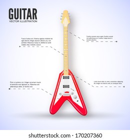 guitar equipment background concept. Vector illustration
