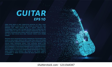 Guitar is falling apart. Vector illustration