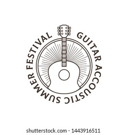 Guitar Festival Illustration Line Art Logo Stock Vector (Royalty Free ...