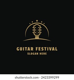 Guitar festival logo design concept idea