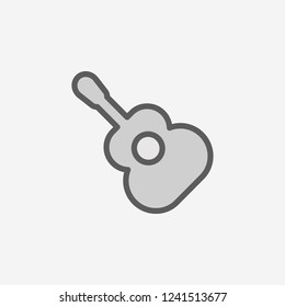 guitar field outline icon. Element of 2 color simple icon. Thin line icon for website design and development, app development. Premium icon