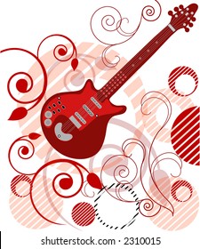 guitar with filigree and artistic background series