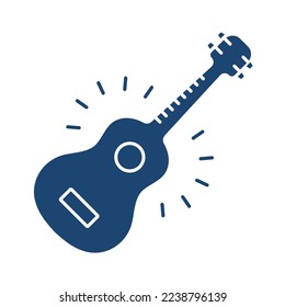 Icono universal relleno de guitarra ui ux símbolo del elemento.