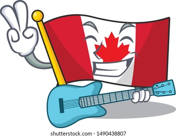 With guitar flag canadian is stored cartoon cupboard