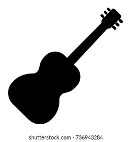 guitar flamenco 2 icon, vector illustration, black sign on isolated background