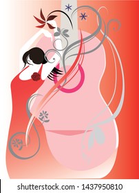 guitar, flamenco, dance, flower, passion