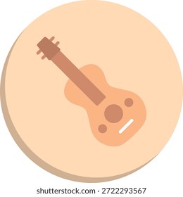 Icono de estilo de círculo plano de guitarra