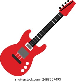 Guitar Flat Color Vector Design