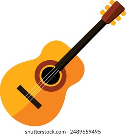 Guitar Flat Color Vector Design