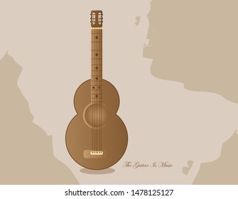 Guitar in flat design free vector