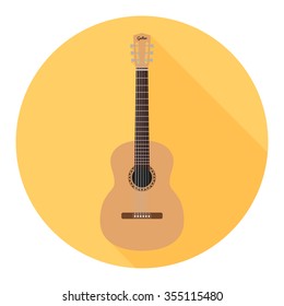 Guitar Flat Icon. Acoustic